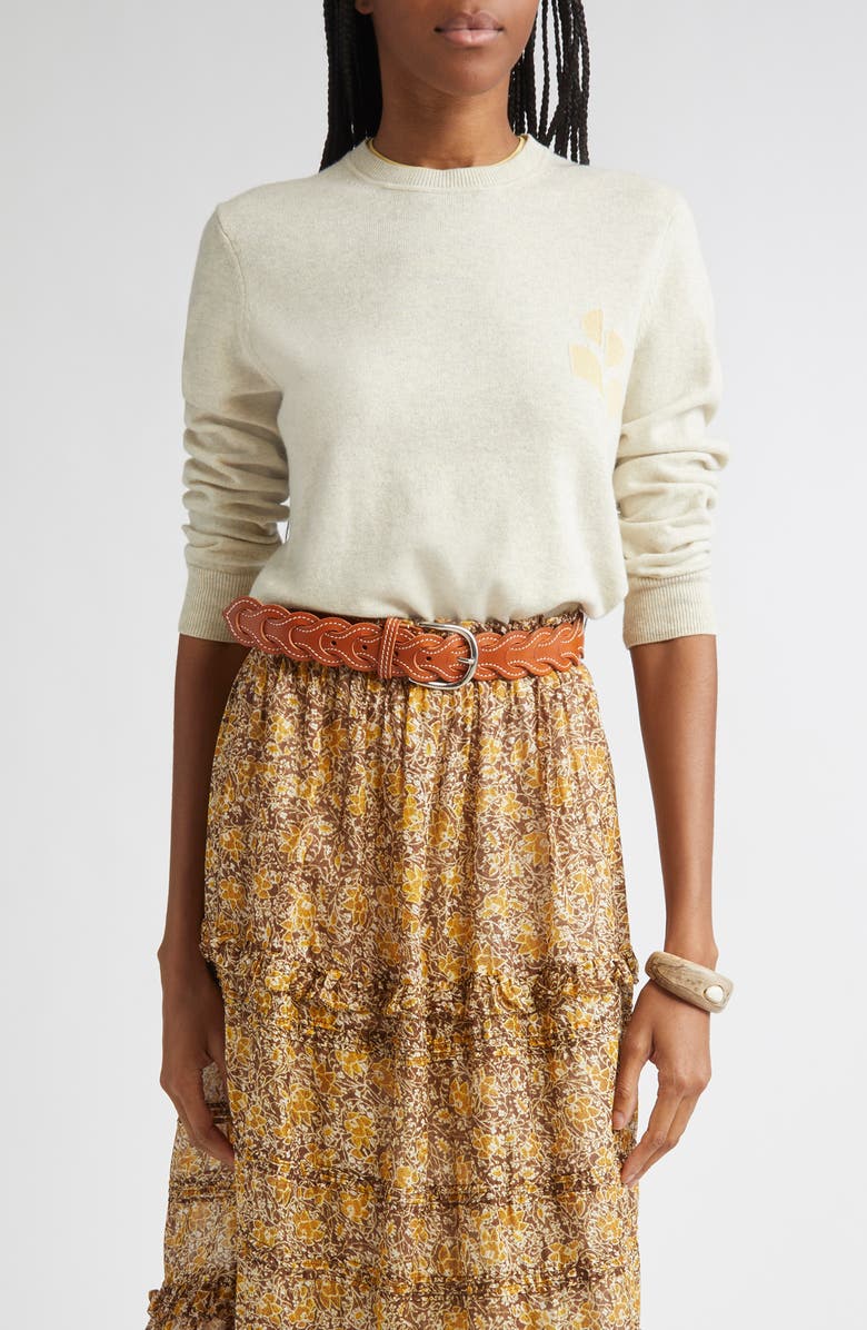 Isabel Marant Étoile Lanta Cotton & Wool Sweater, Main, color, Light Grey/ Light Yellow