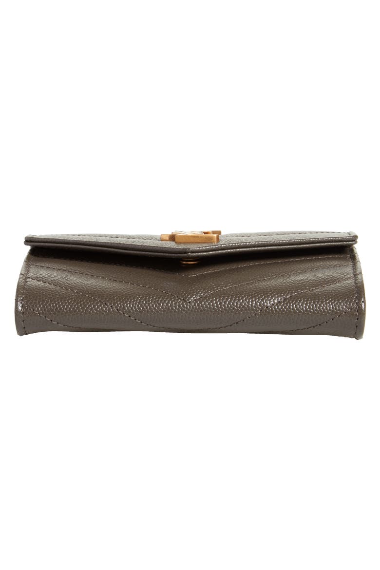 Small Monogram Leather Envelope Wallet, Alternate, color, PEBBLE