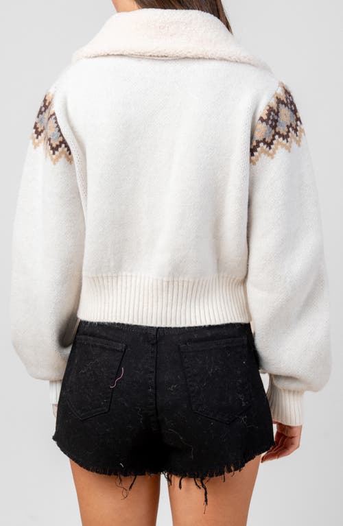 Beivy Novelty Print Zip Jacket In Neutral