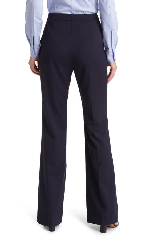 Hugo Boss Boss Tuleah Wool Flare Pants In Sky Captain