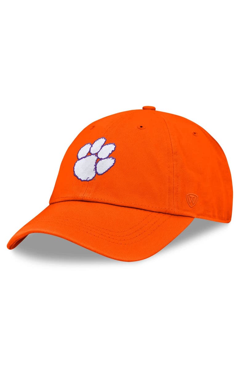 TOP OF THE WORLD Men's Top of the World Orange Clemson Tigers Team Logo Washed Adjustable Hat, Main, color, Orange