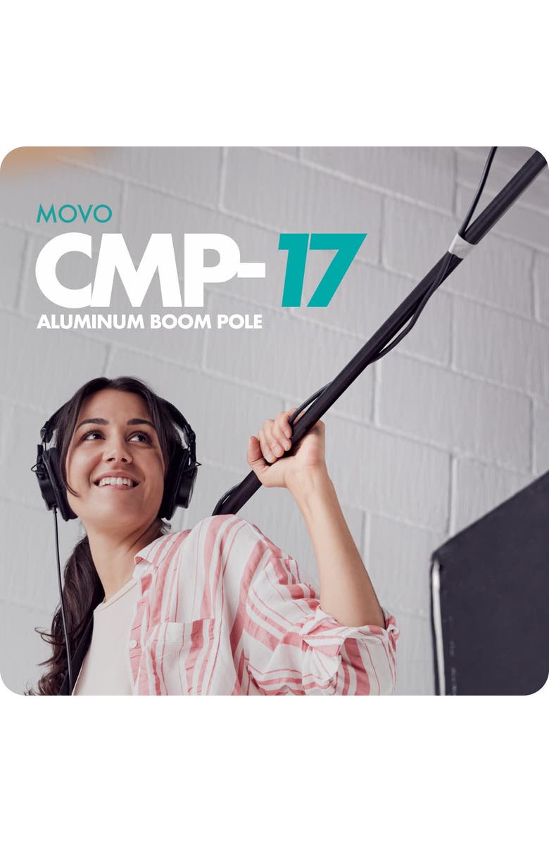 MOVO CMP-17 Professional 9.8' Aluminum Boom Pole for Shotgun Microphones, Alternate, color, Black