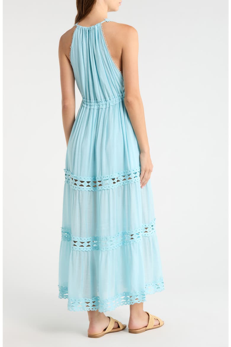 Cutout Trim Sleeveless Cover-Up Maxi Dress, Alternate, color, BLUE BRIGHT