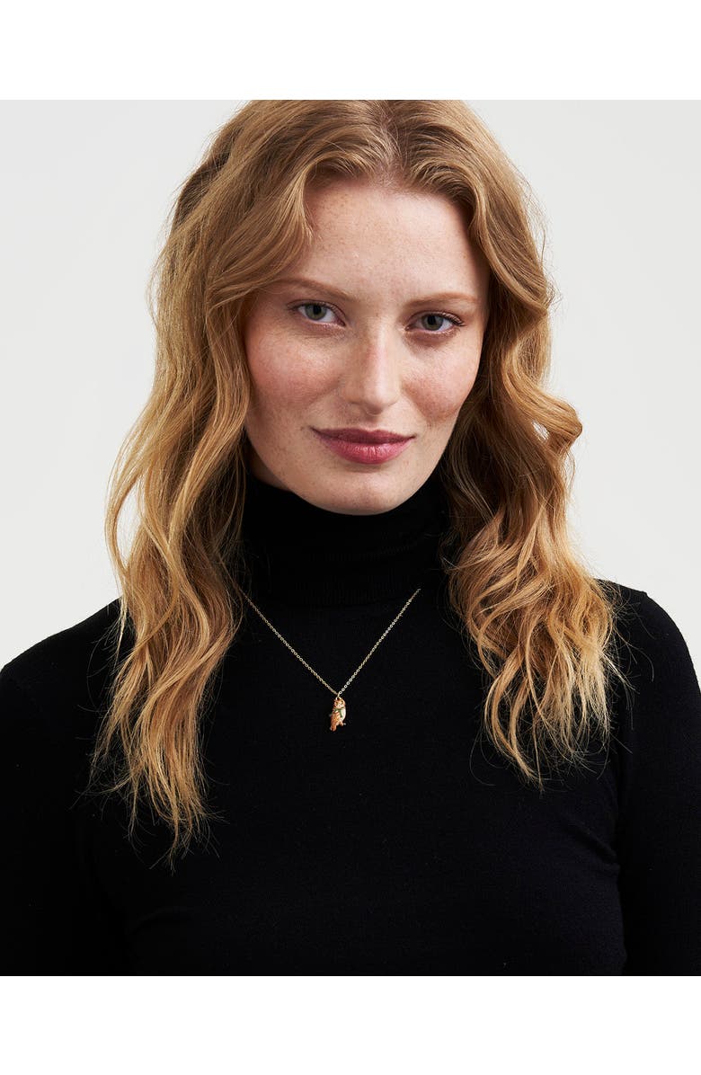 Fable England Cosy Owl Gold Chain Necklace, Alternate, color, Gold