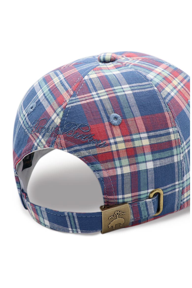 Plaid Baseball Cap, Alternate, color, NAVY/ RED