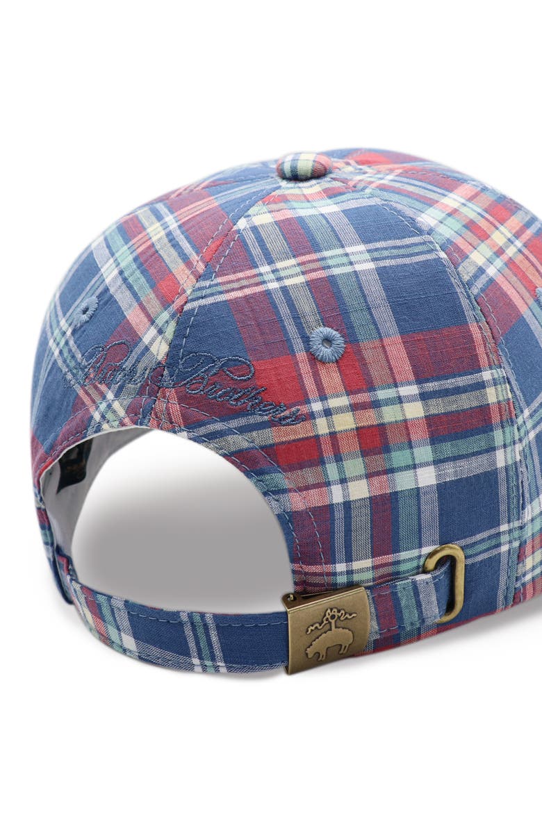 Brooks Brothers Plaid Baseball Cap, Alternate, color, Navy/ Red