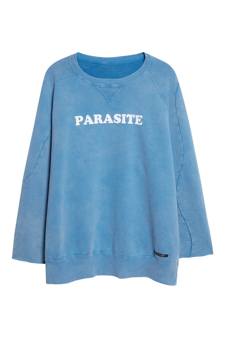 Parasite Distressed Cotton Sweatshirt, Alternate, color, LIGHT BLUE