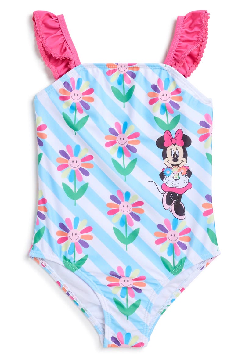 Kids' Minnie Mouse One-Piece Swimsuit, Main, color, BLUE