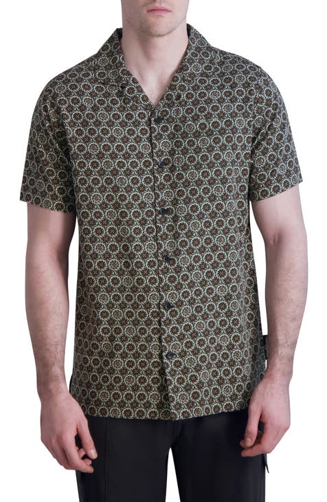 Circle Paisley Short Sleeve Button-Up Shirt