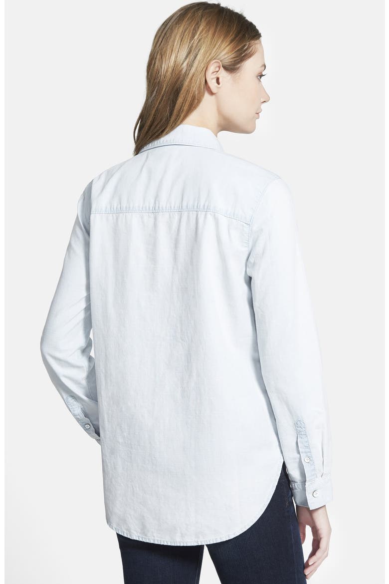 Treasure&Bond Chambray Shirt, Alternate, color, PEBBLE BLEACH OUT