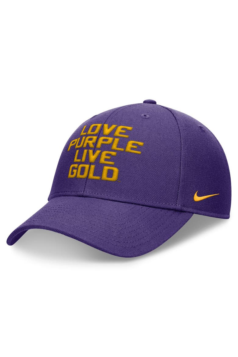 Men's Nike Purple LSU Tigers Local Rise Adjustable Hat, Main, color, Purple