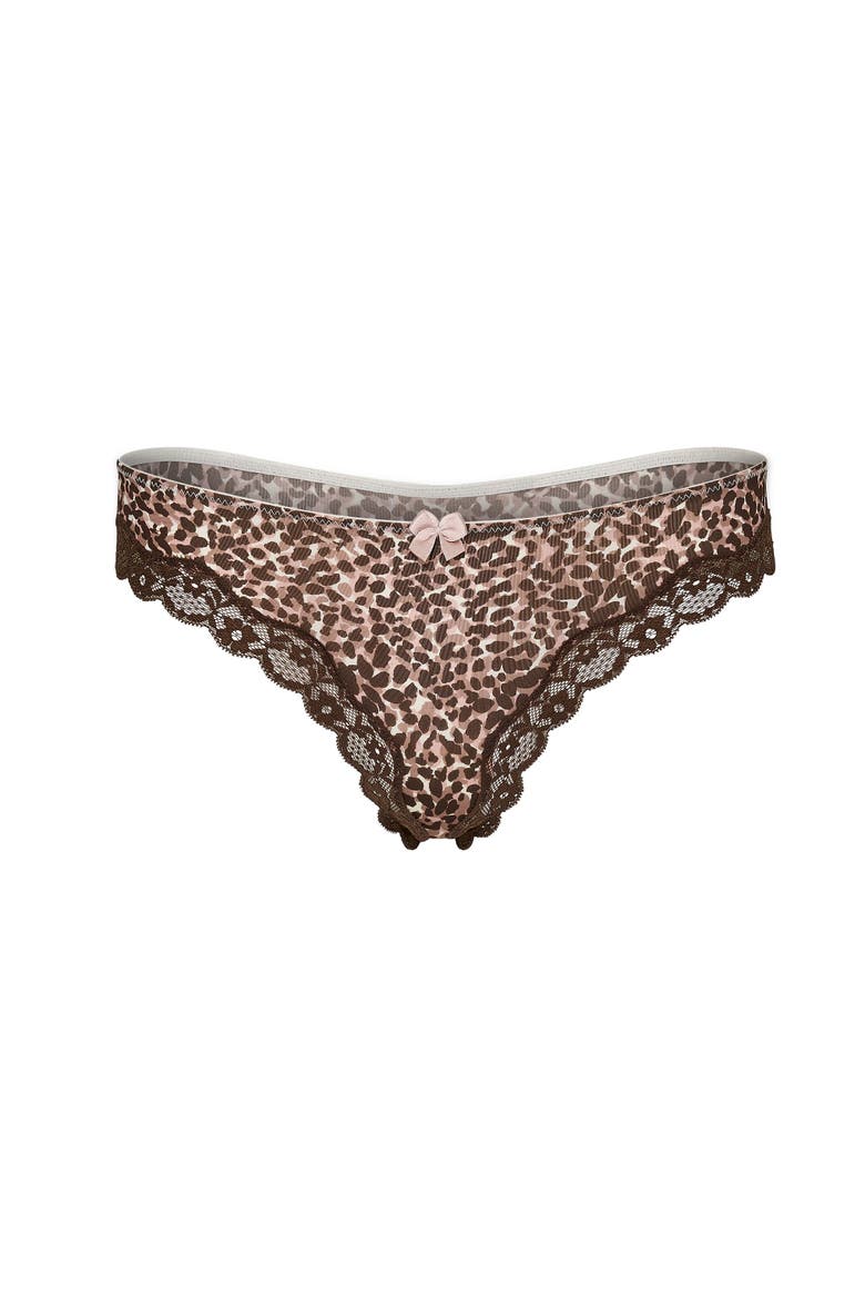 Shea Thong Panties, Alternate, color, Animal brown