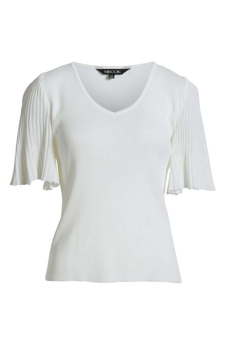 Misook Heritage Flutter Sleeve Rib Top, Alternate, color, 