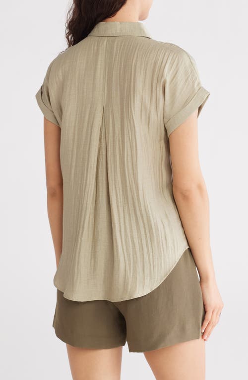 BLU PEPPER BLU PEPPER CRINKLED BUTTON-UP SHIRT 
