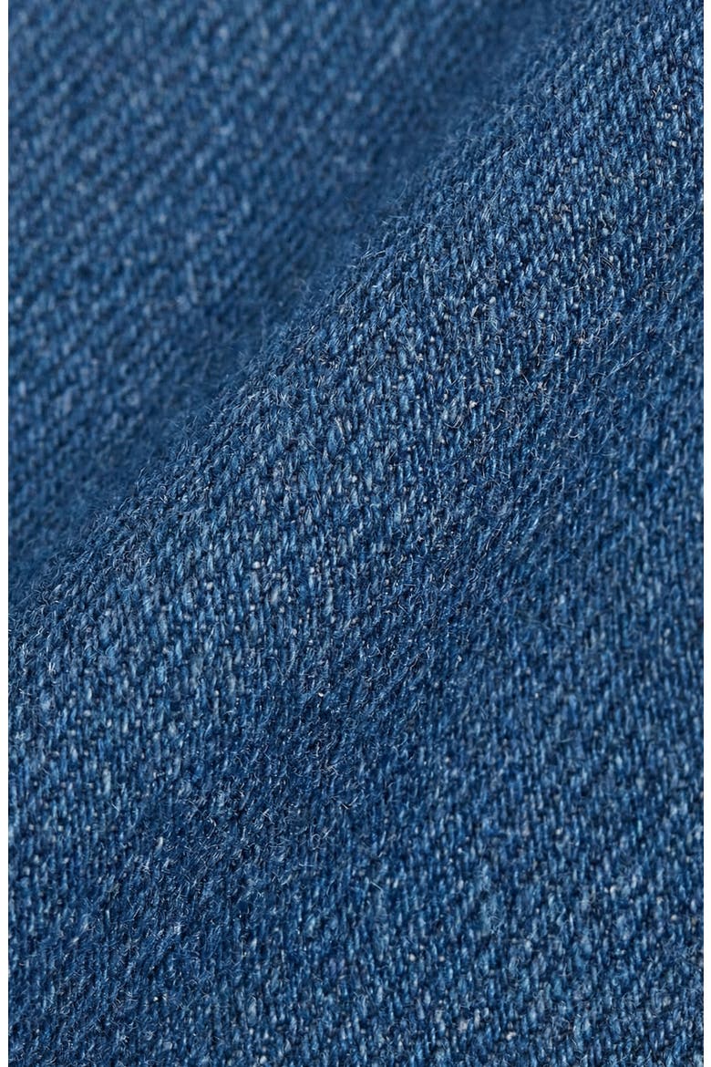 Studded Half-Zip Collared Denim Mini Dress, Alternate, color, Mid-Wash Blue