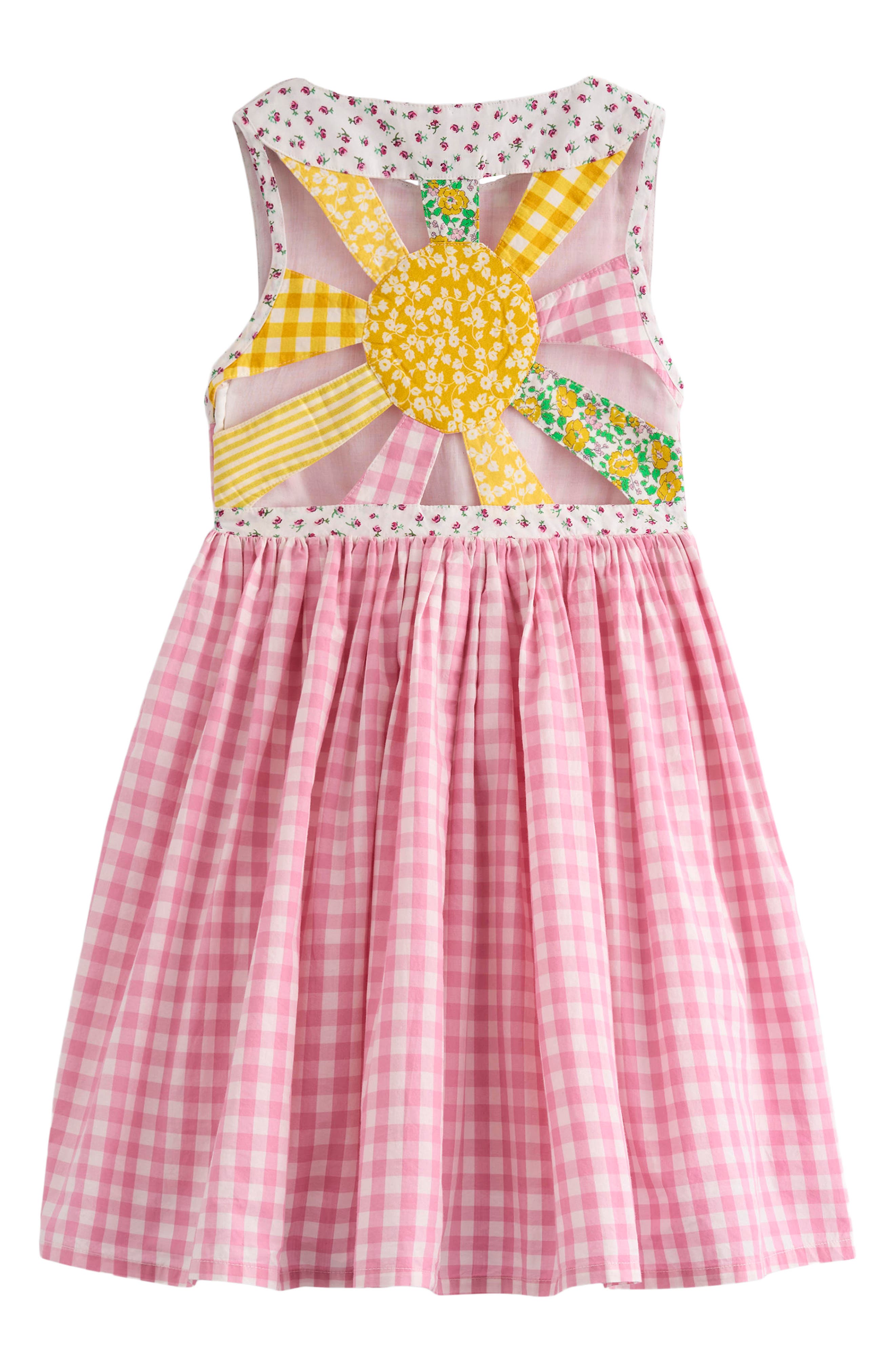 Mini Boden Kids' Harlow Gingham Strappy Cotton Sundress — фото 3