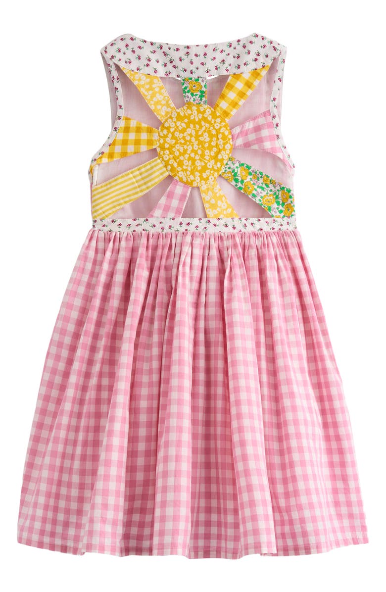 Mini Boden Kids' Harlow Gingham Strappy Cotton Sundress, Alternate, color, Spring Blossom Gingham Sunray