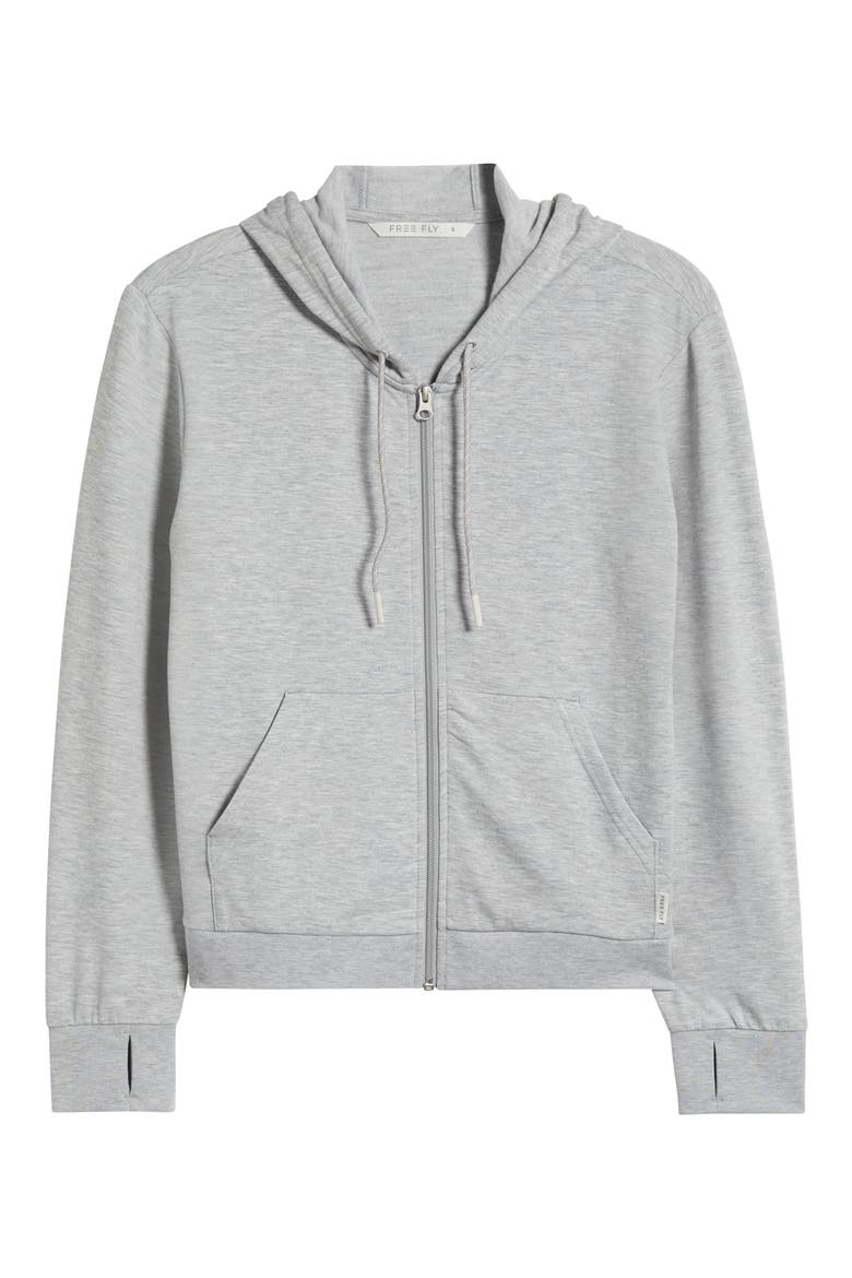 Lightweight Fleece Zip-Up Hoodie, Alternate, color, LIGHT HEATHER GREY