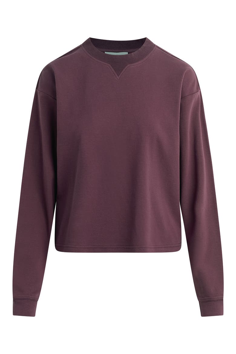 The Everyday Long Sleeve Cotton T-Shirt, Alternate, color, BURGUNDY DAHLIA