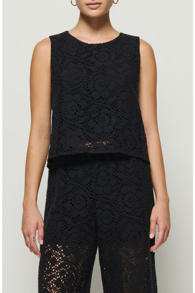 Sheri Lace Tank, Main, color, JET BLACK