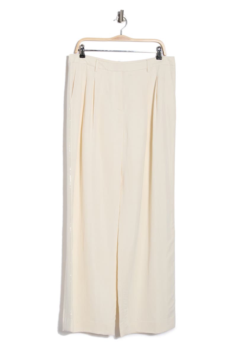 Sulli Sequin Stripe Pants, Alternate, color, BONE