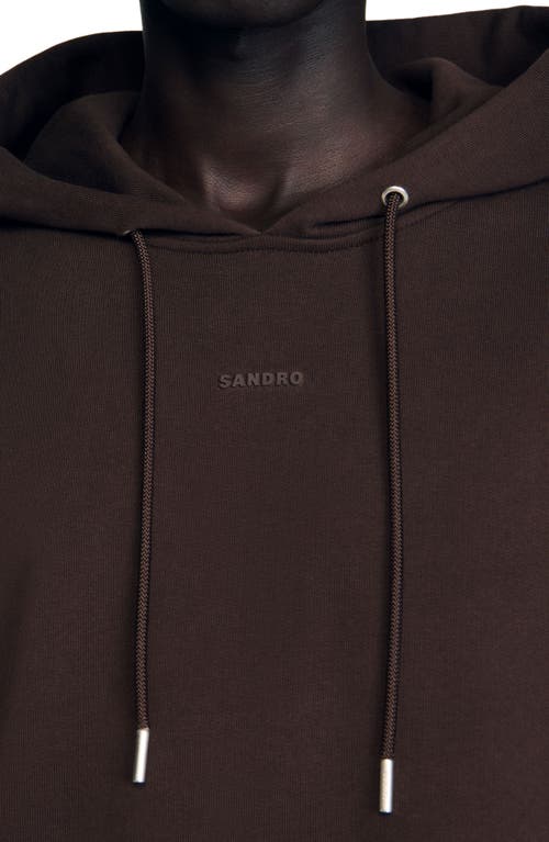 Sandro Logo Hoodie In Brown