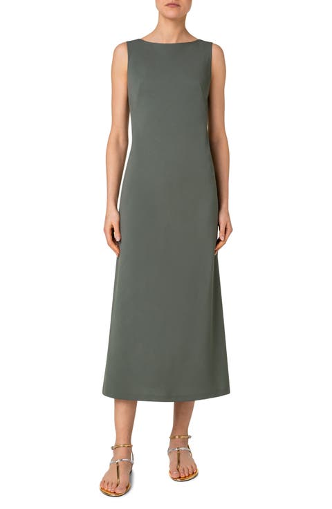 Sleeveless Stretch Wool Dress