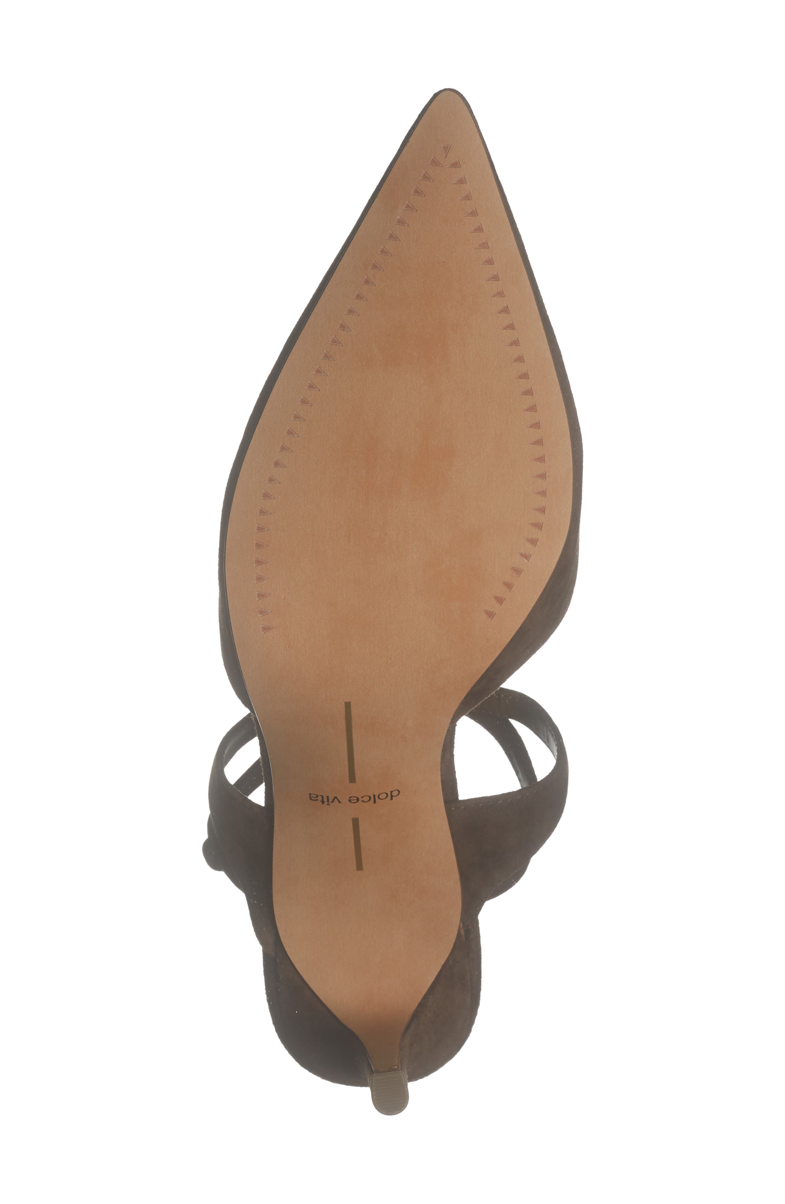 Eliora Pointed Toe Ankle Strap Pump, Alternate, color, DARK CHOCOLATE SUEDE