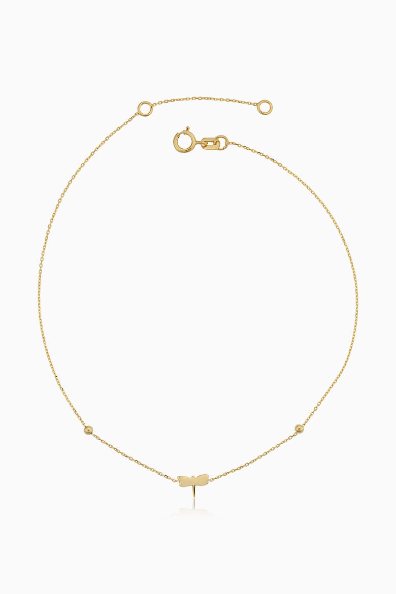 14K Yellow Gold Flora Anklet, Main, color, Yellow Gold