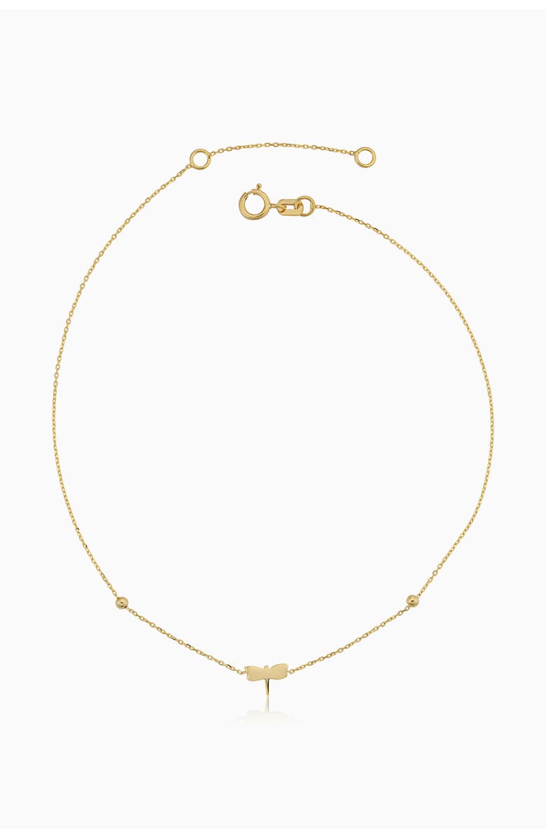 Oradina 14K Yellow Gold Flora Anklet, Main, color, Yellow Gold