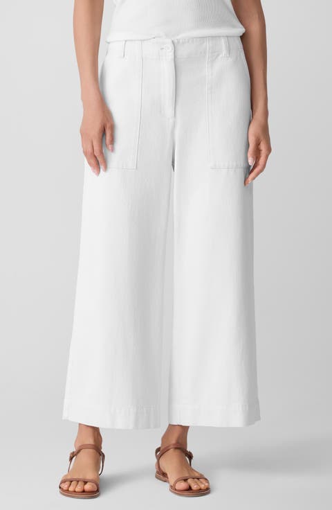 Organic Cotton Ankle Wide Leg Pants