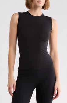 Clarissa Mock Neck Performance Fitted Tank