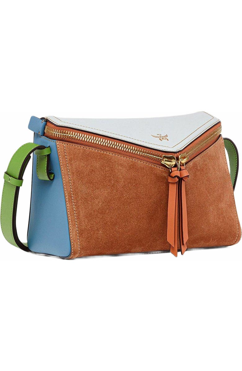 MCM Diamant 3D Shoulder Bag in Suede and Calf Leather, Alternate, color, Multi