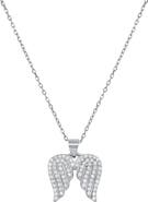Queen Jewels Sterling Silver CZ Angel Wings Necklace
