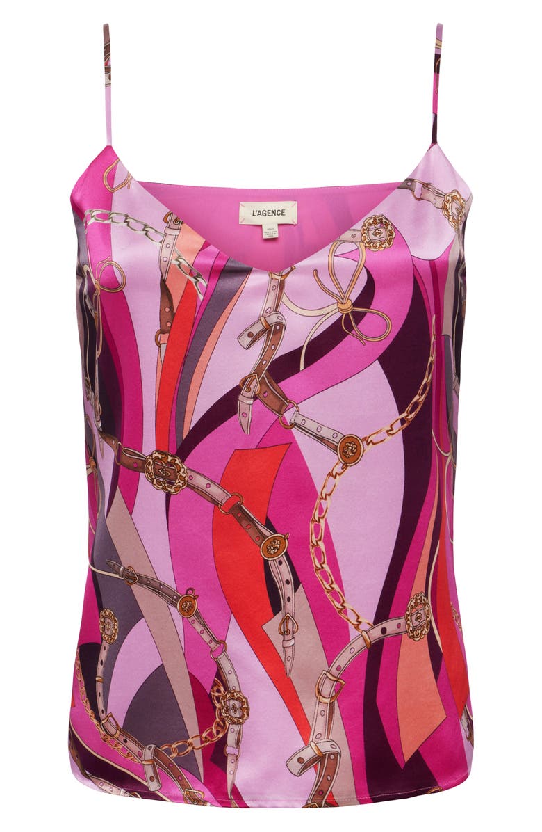L'AGENCE Jane Print Silk Camisole, Alternate, color, 
