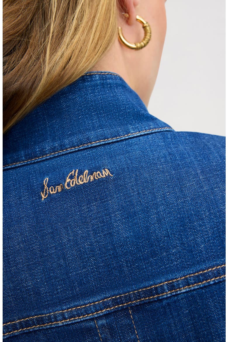Puff Shoulder Denim Jacket, Alternate, color, APPALOOSA WASH