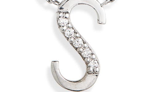 Lana 14k White Gold Diamond Initial Pendant Necklace In Metallic