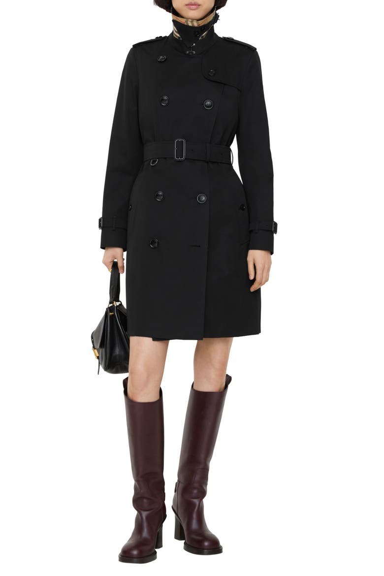 Chelsea Heritage Cotton Trench Coat, Alternate, color, BLACK