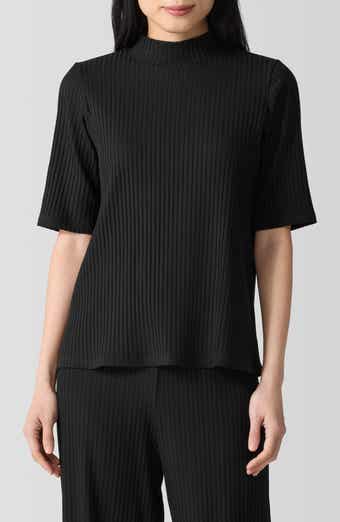 Eileen Fisher Mock Neck Rib Top
