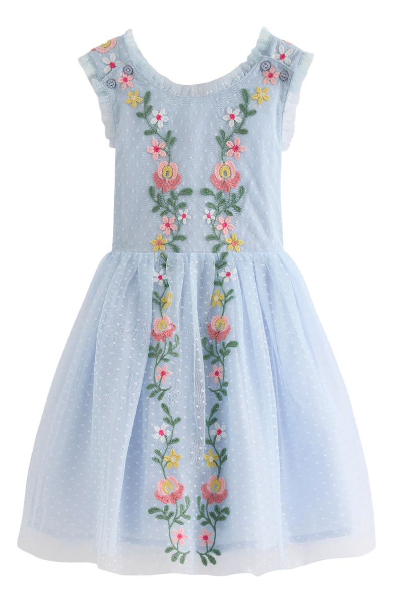 Mini Boden Kids' Crossback Tulle Party Dress, Main, color, Blue