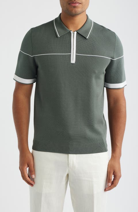 Bradford Tipped Half Zip Polo Sweater