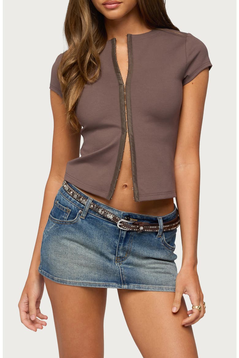 Whitley Hook Detail Top, Main, color, BROWN