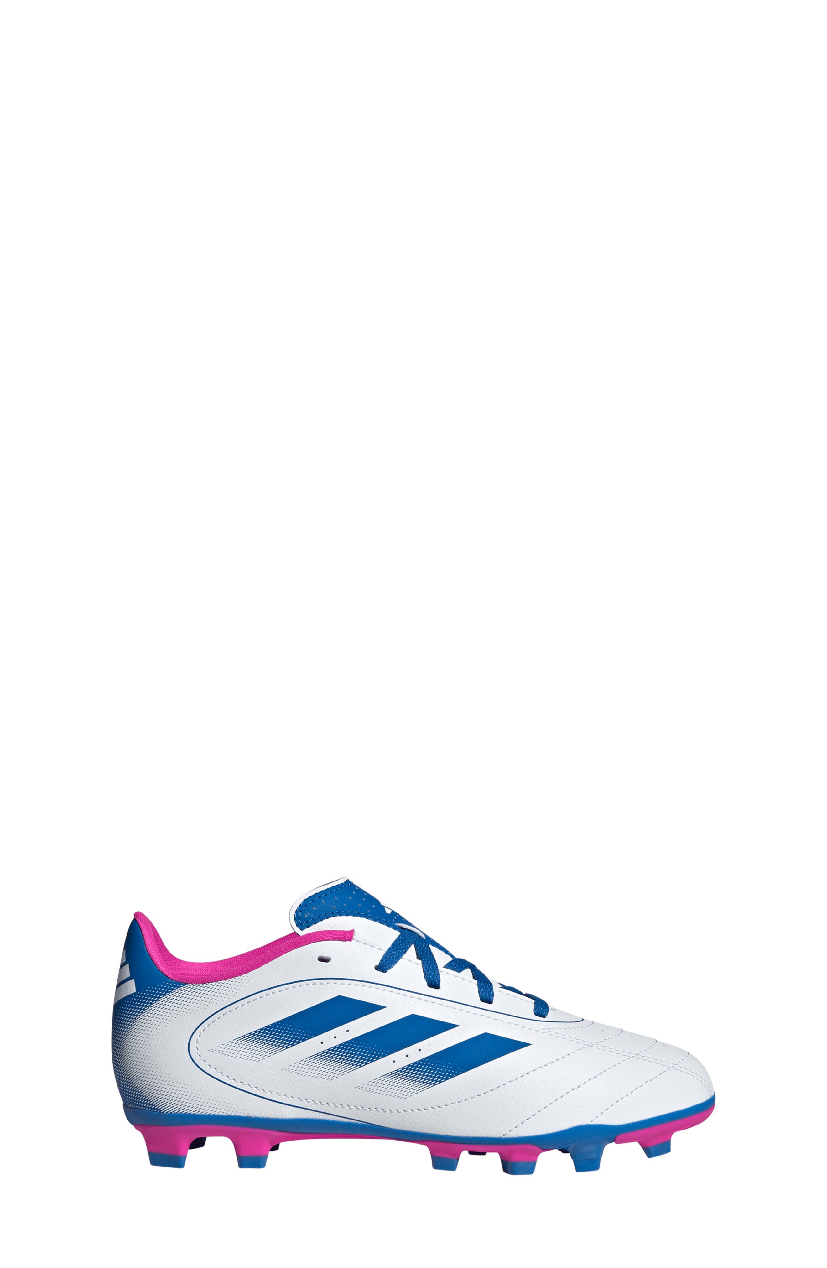 adidas Goletto IX Soccer Cleat, Alternate, color, White/ Royal/ Shock Pink