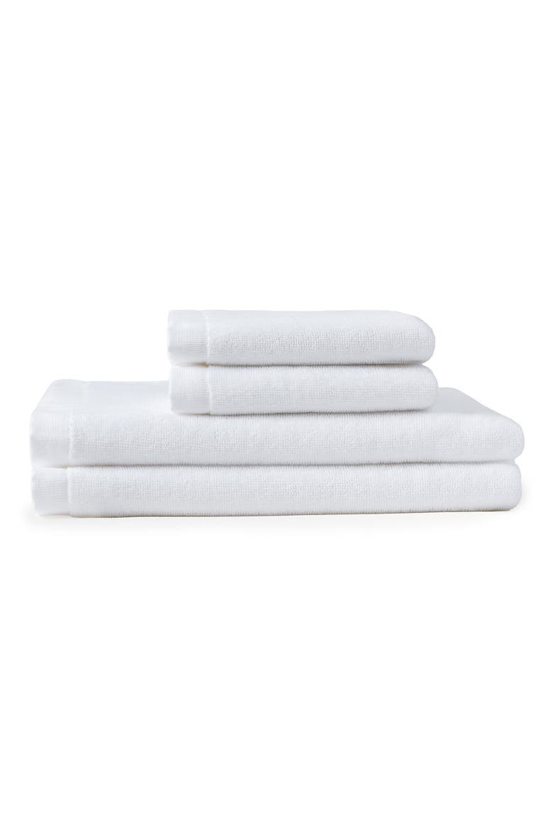 Classic Organic Cotton Minimalist Bath Towel Set, Main, color, ALPINE WHITE