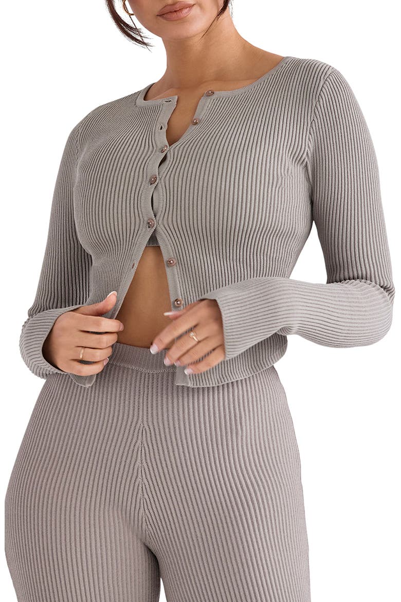 Sylvia Ribbed Cardigan, Main, color, TAUPE