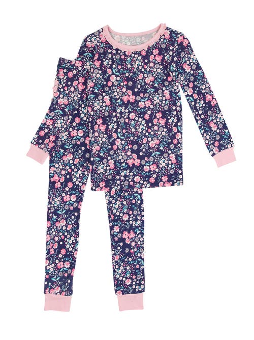 Rufflebutts Softsnooze Toddler Girls Ruffle Long Sleeve Pajama Set In Moonlit Meadow