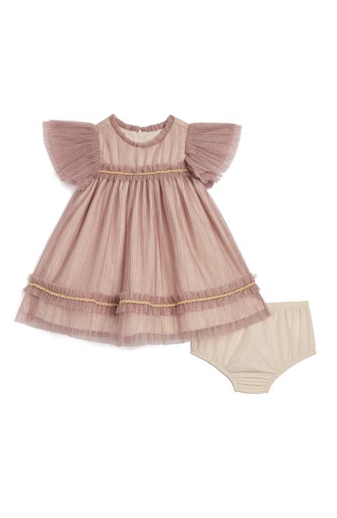 Remy Metallic Mesh Party Dress with Bloomers (Baby)