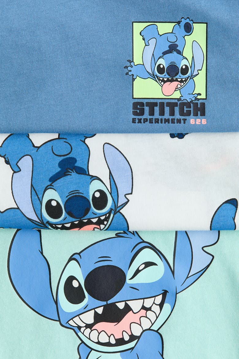 3-pack Printed T-shirts, Alternate, color, Blue/Lilo & Stitch
