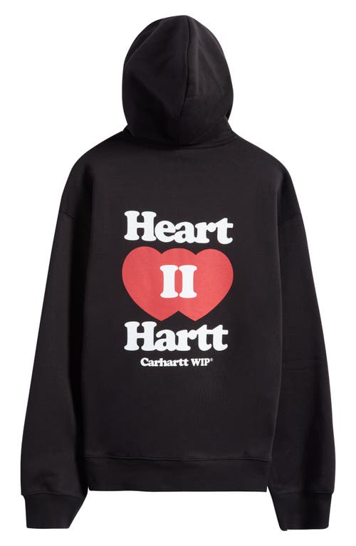 Carhartt Work In Progress Heart Ii Hartt Zip-up Graphic Hoodie In Black