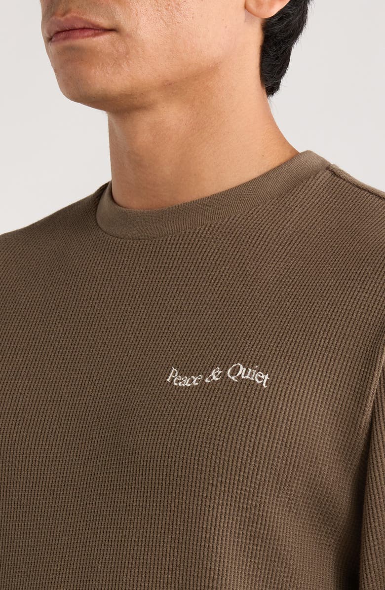 Museum of Peace & Quiet Wordmark Thermal Long Sleeve T-Shirt, Alternate, color, Brown
